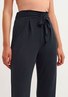 Bayan Siyah Yumuşak Tuşeli Cupro Pantolon ( MODAL )