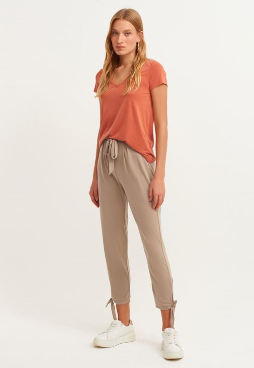 Gri Yumuşak Tuşeli Cupro Pantolon ( MODAL )