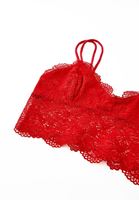 Women Red Lace Detailed Strapped Bralette