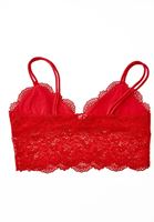 Women Red Lace Detailed Strapped Bralette