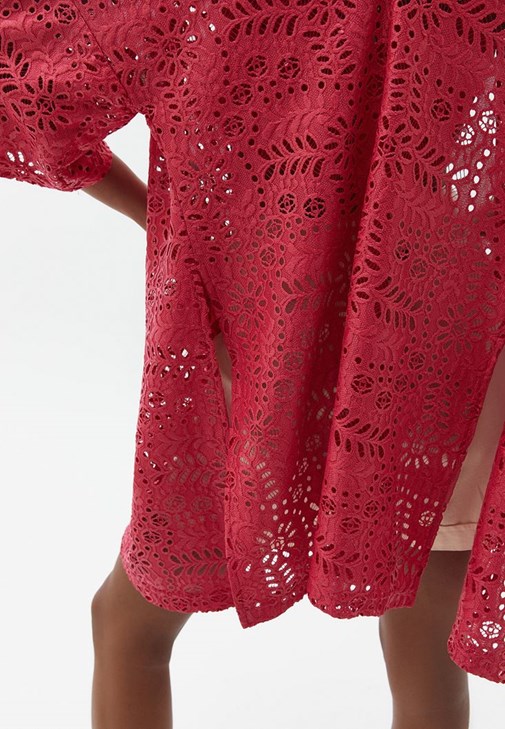 Dantelli Kimono ve Şort Kombini