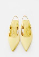 Bayan Sarı Topuklu Saten Ayakkabı 