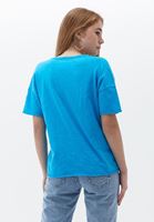 Bayan Mavi V Yaka Oversize Tişört