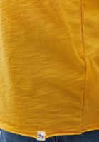 Women Yellow V Neck Short Sleeve Tshirt