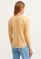 Bayan Bej Pamuklu Uzun Kollu Tişört