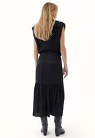 Bayan Siyah Jakarlı Midi Boy Etek