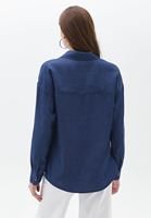 Bayan Mavi Cepli Denim Gömlek ( TENCEL™ )