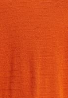 Bayan Turuncu Sırtı Ajurlu Keten V Yaka Kazak