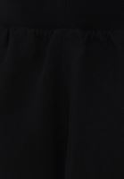 Bayan Siyah Keten Wide-Leg Pantolon