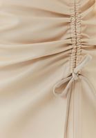 Women Beige Imitation leather mini skirt