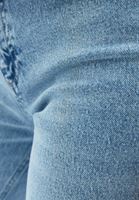 Bayan Mavi Orta Bel Cigarette-Fit Denim Pantolon