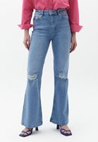 Bayan Mavi Ultra Yüksek Bel Flare Denim Pantolon