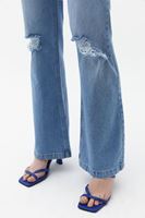 Bayan Mavi Ultra Yüksek Bel Flare Denim Pantolon