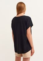 Bayan Siyah V Yaka Tişört ( MODAL )