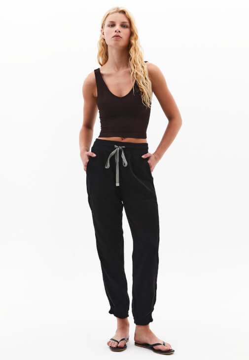 Siyah Yumuşak Dokulu Jogger Pantolon ( TENCEL™ )