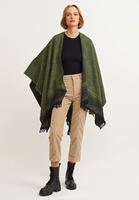 Bayan Yeşil Püskül Detaylı Panço