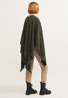 Bayan Yeşil Püskül Detaylı Panço