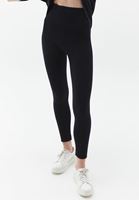 Bayan Siyah Yüksek Bel Dikişsiz Tayt