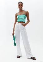 Çizgili Crop Atlet ve Pantolon Kombini