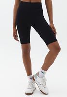 Bayan Siyah Jakarlı Dikişsiz Biker Tayt