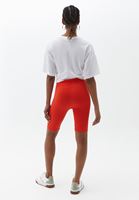 Bayan Turuncu Jakarlı Dikişsiz Biker Tayt