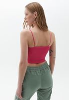Bayan Pembe Dikişsiz Crop Top