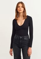 Bayan Siyah Pamuklu Uzun Kollu Tişört