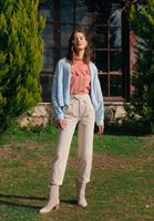 Women Beige Pleated Baggy Pants