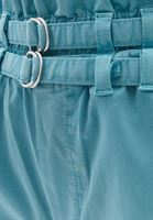 Women Blue Ultra High Rise Buckle Detailed Short