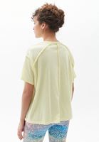 Bayan Sarı Oversize Baskılı Tişört