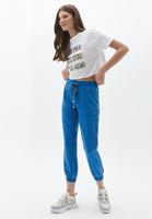 Bayan Beyaz Pamuklu Crop Tişört