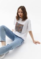 Bayan Beyaz Pamuklu Oversize Tişört