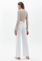 Women White Ultra High Rise Wide Leg Pants