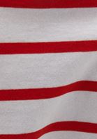 Bayan Kırmızı Oversize Çizgili Tişört