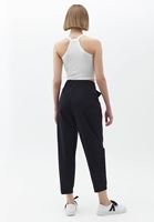Bayan Siyah Toka Detaylı Baggy-Fit Pantolon