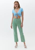 Yüksek Bel Straight-Fit Pantolon