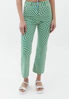 Straight-Fit Pantolon ve Crop Bluz Kombini