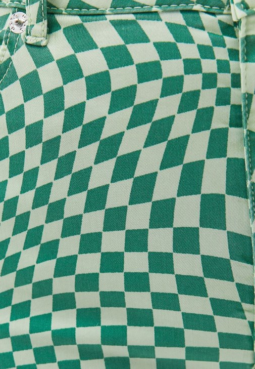 Straight-Fit Pantolon ve Crop Bluz Kombini