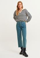 Bayan Lacivert Çizgili Triko Kazak