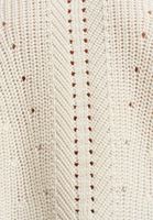 Bayan Krem Gömlek Detaylı Pamuklu Triko Kazak 