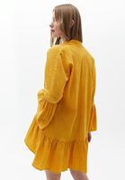 Bayan Sarı Fırfır Detaylı Kimono