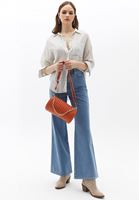 Bayan Siyah/Beyaz Oversize Çizgili Gömlek 