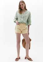 Bayan Yeşil Balon Kollu Gömlek