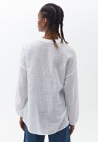 Bayan Beyaz Balon Kollu Gömlek