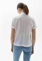 Bayan Beyaz Pamuklu ve Kısa Kollu Gömlek 