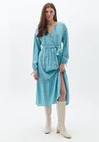 Bayan Mavi Midi Boy Gömlek Elbise