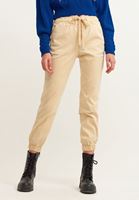 Bayan Krem Beli Lastikli Kargo Jogger Pantolon ( TENCEL™ )