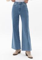 Bayan Mavi Pamuklu Wide-Leg Denim Pantolon