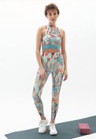 Bayan Çok Renkli Yüksek Bel Desenli Tayt