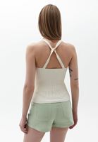 Bayan Krem Toka Detaylı Crop Atlet